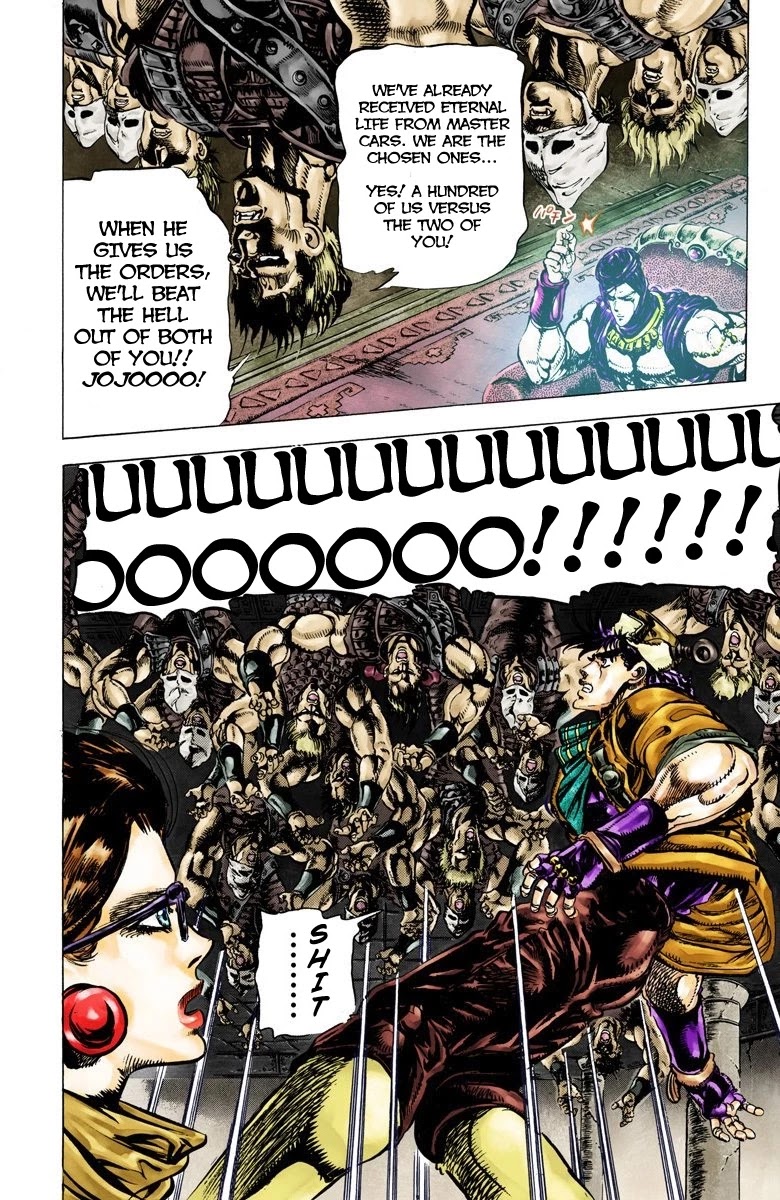 JoJo's Bizarre Adventure Part 2 - Battle Tendency (Official Colored) Chapter 51 page 8 - Chapter 51: The Hundred Vs. Two Strategy
