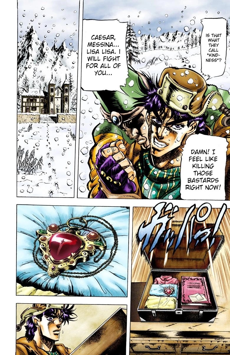 JoJo's Bizarre Adventure Part 2 - Battle Tendency (Official Colored) Chapter 52 page 11 - Chapter 52: The Skeleton Heel Stone