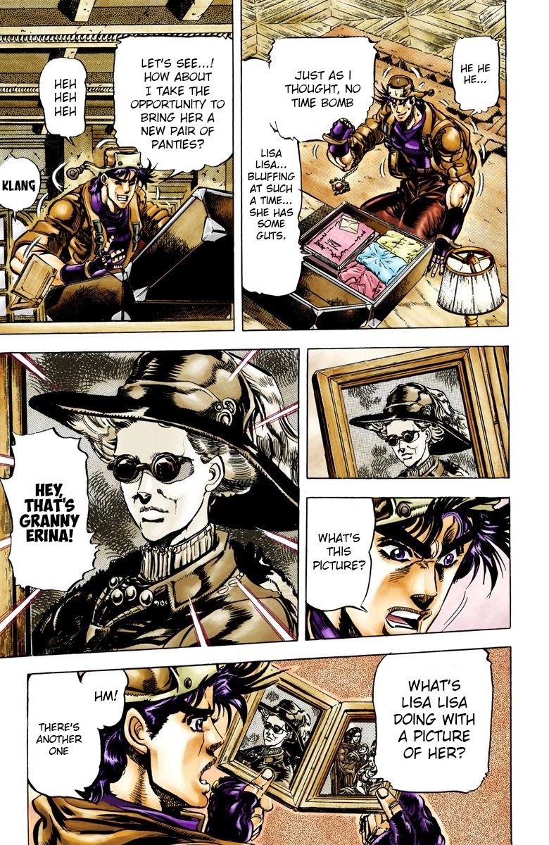 JoJo's Bizarre Adventure Part 2 - Battle Tendency (Official Colored) Chapter 52 page 12 - Chapter 52: The Skeleton Heel Stone