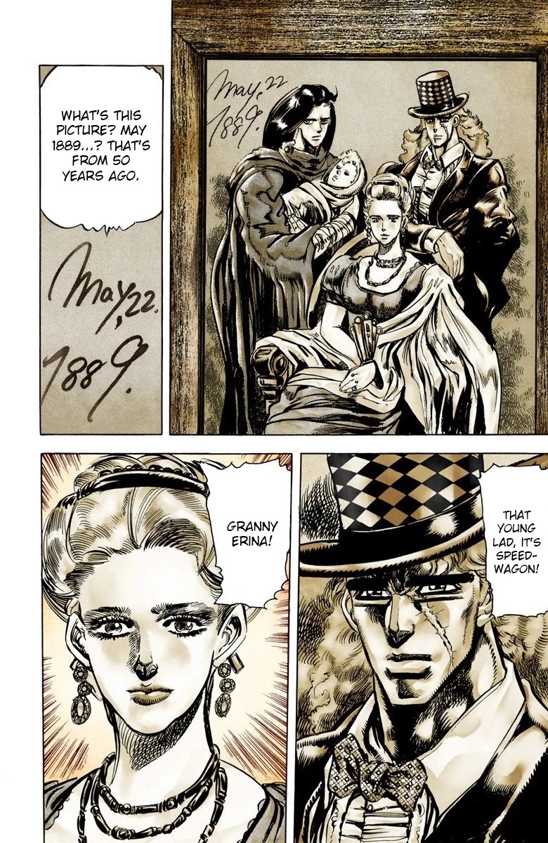 JoJo's Bizarre Adventure Part 2 - Battle Tendency (Official Colored) Chapter 52 page 13 - Chapter 52: The Skeleton Heel Stone
