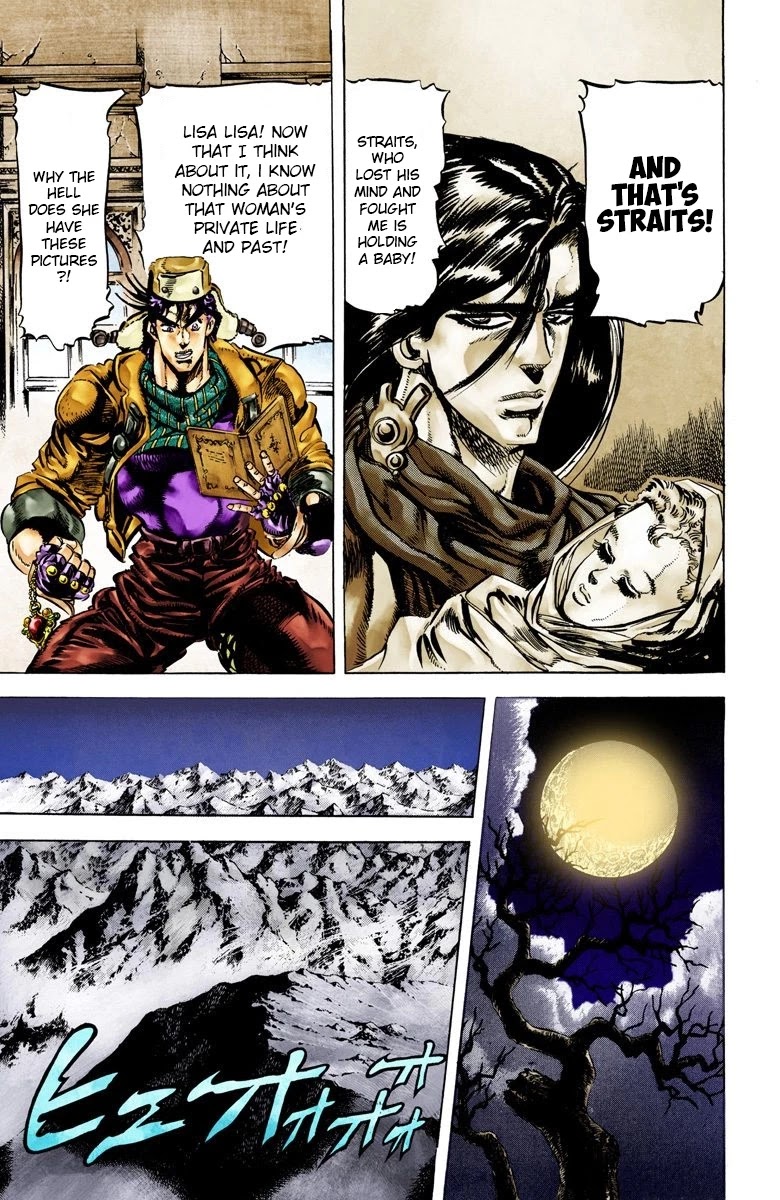 JoJo's Bizarre Adventure Part 2 - Battle Tendency (Official Colored) Chapter 52 page 14 - Chapter 52: The Skeleton Heel Stone