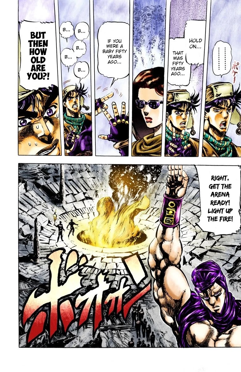 JoJo's Bizarre Adventure Part 2 - Battle Tendency (Official Colored) Chapter 52 page 20 - Chapter 52: The Skeleton Heel Stone