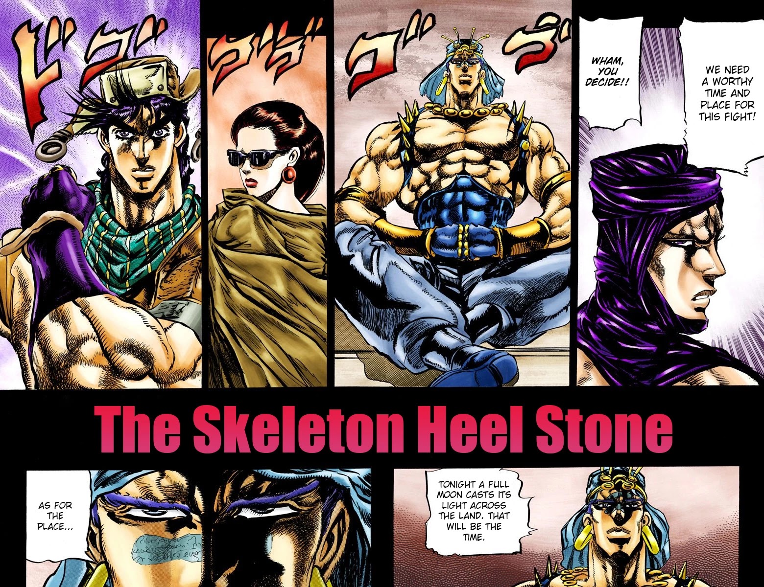 JoJo's Bizarre Adventure Part 2 - Battle Tendency (Official Colored) Chapter 52 page 4 - Chapter 52: The Skeleton Heel Stone