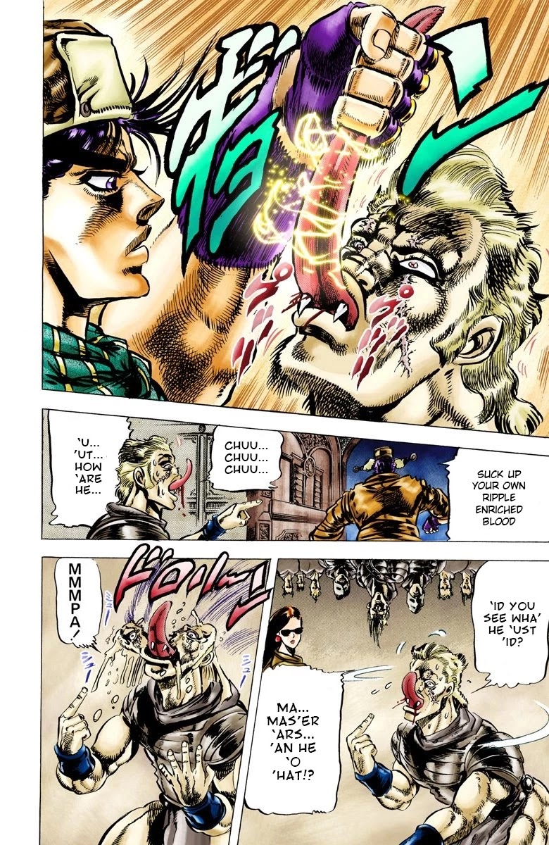 JoJo's Bizarre Adventure Part 2 - Battle Tendency (Official Colored) Chapter 52 page 9 - Chapter 52: The Skeleton Heel Stone