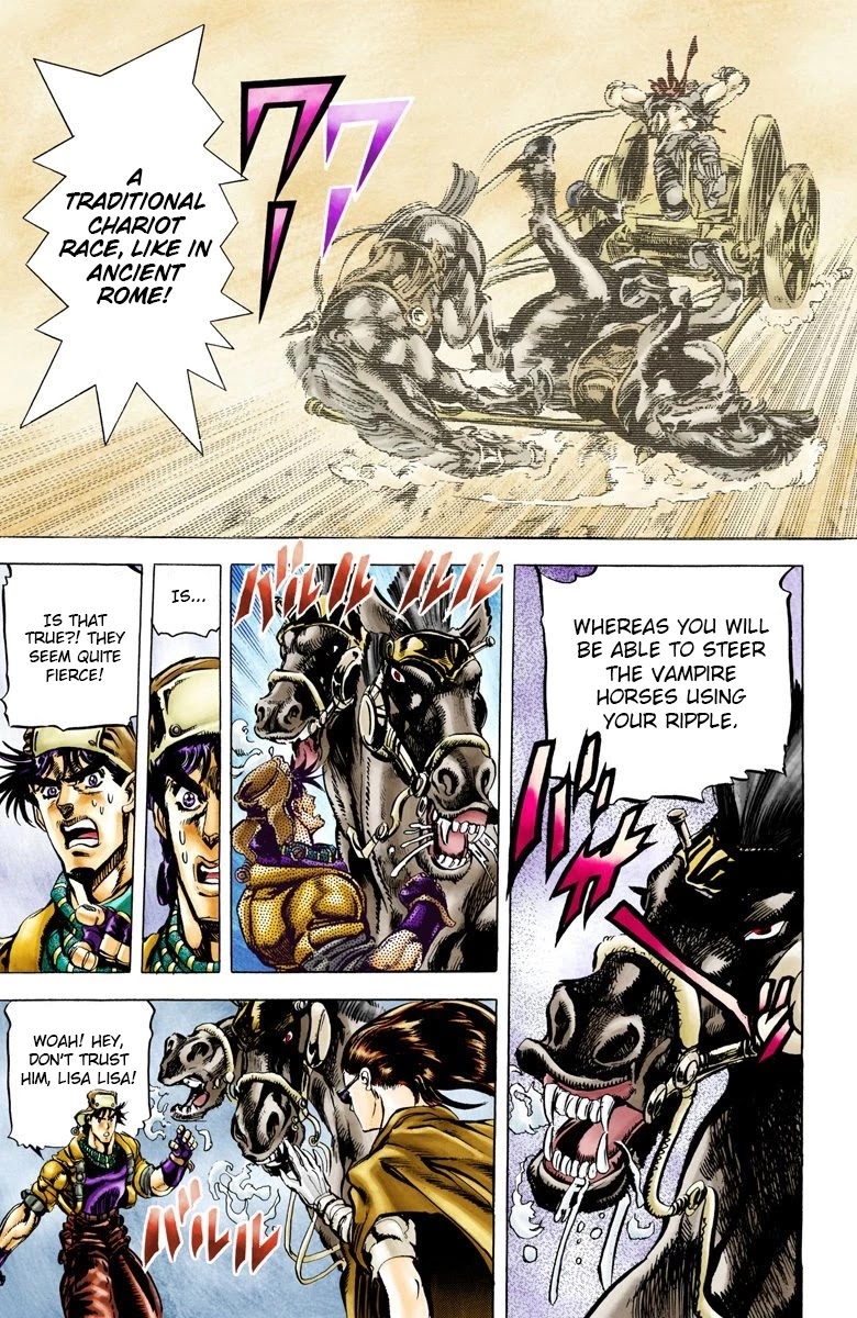 JoJo's Bizarre Adventure Part 2 - Battle Tendency (Official Colored) Chapter 53 page 15 - Chapter 53: Furious Struggle from Ancient Times