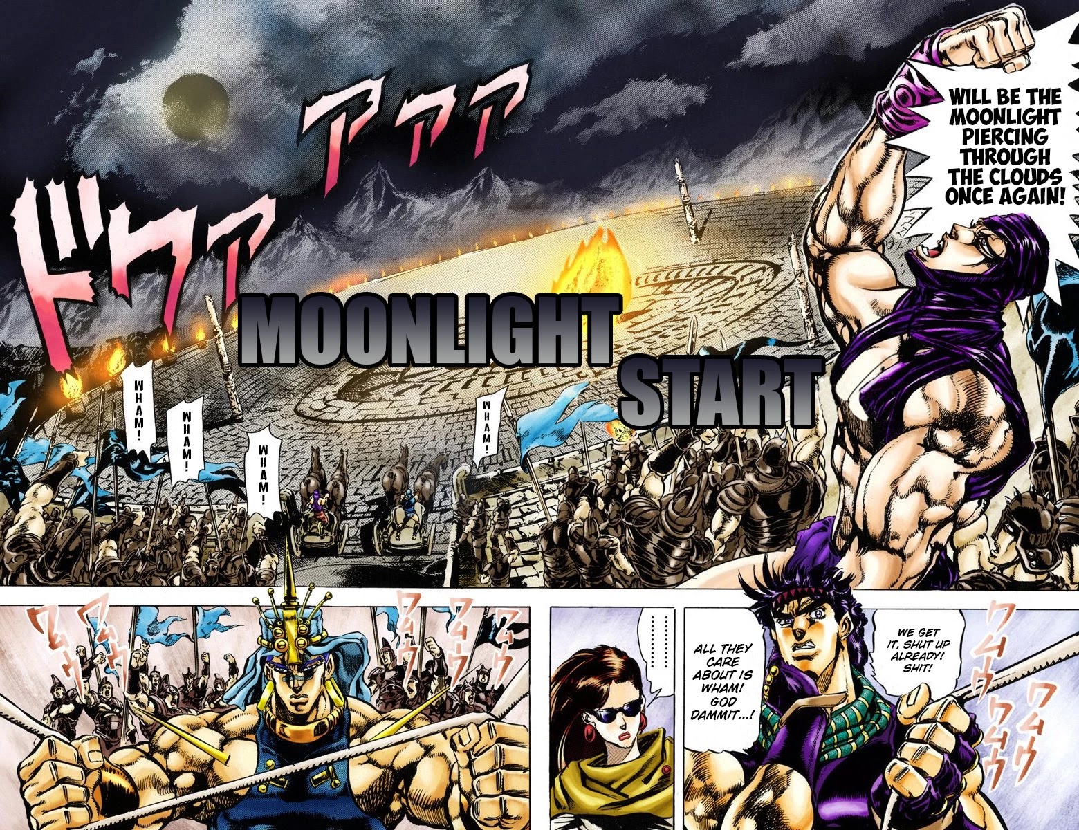 JoJo's Bizarre Adventure Part 2 - Battle Tendency (Official Colored) Chapter 54 page 3 - Chapter 54: Moonlight Start