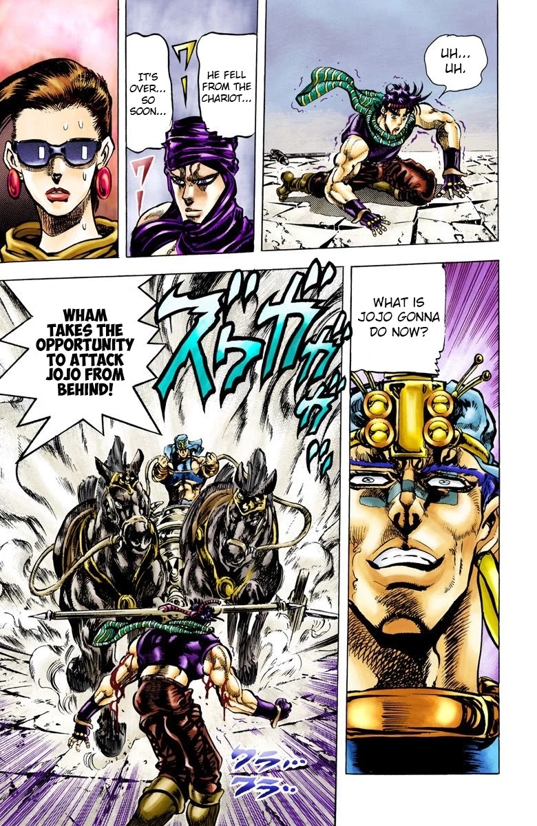 JoJo's Bizarre Adventure Part 2 - Battle Tendency (Official Colored) Chapter 55 page 10 - Chapter 55: The Pillar and the Warhammer