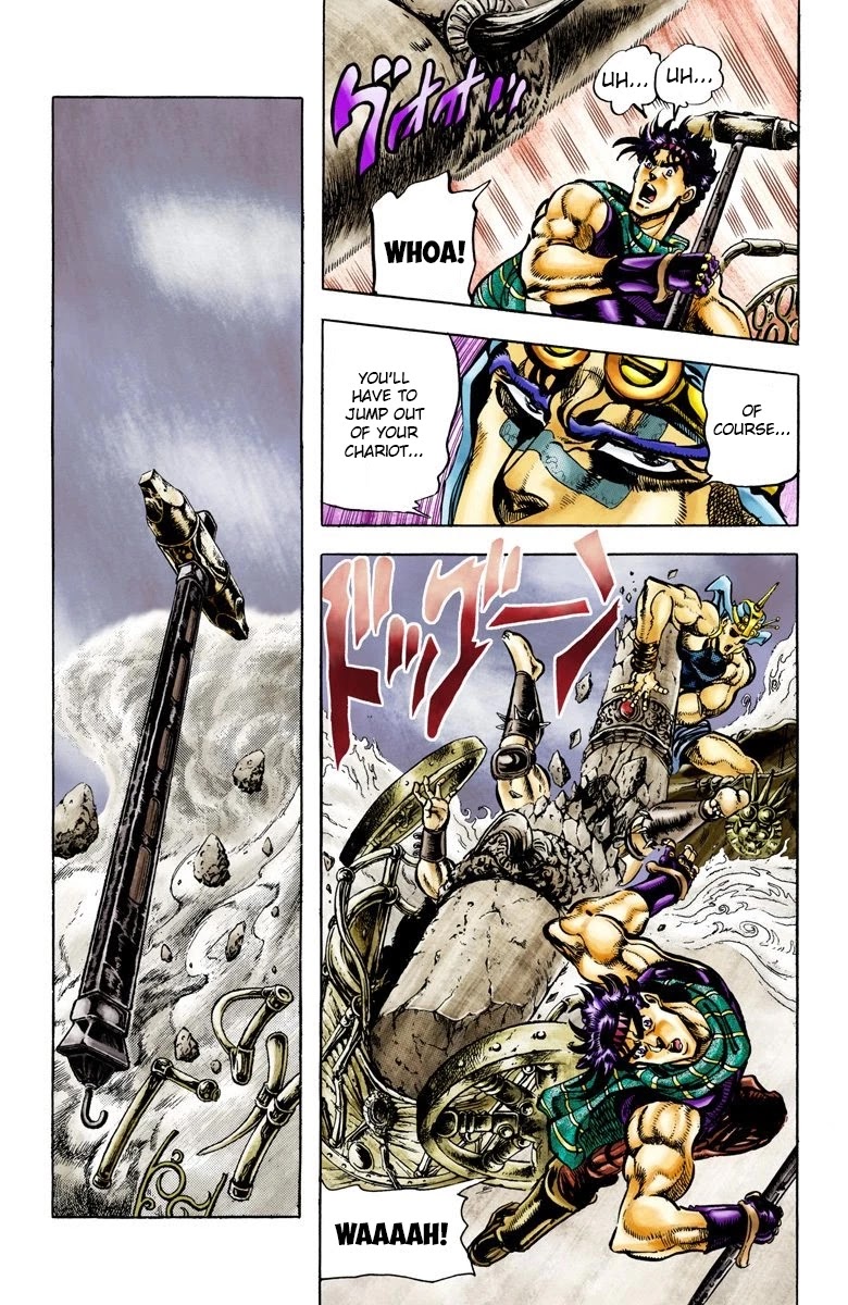 JoJo's Bizarre Adventure Part 2 - Battle Tendency (Official Colored) Chapter 55 page 8 - Chapter 55: The Pillar and the Warhammer
