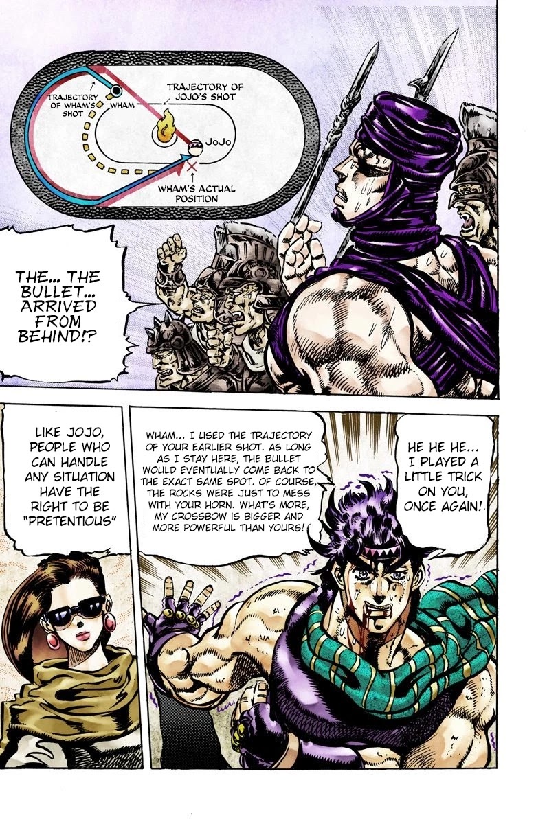 JoJo's Bizarre Adventure Part 2 - Battle Tendency (Official Colored) Chapter 58 page 18 - Chapter 58: Shoot Symmetrically to the Other Side!