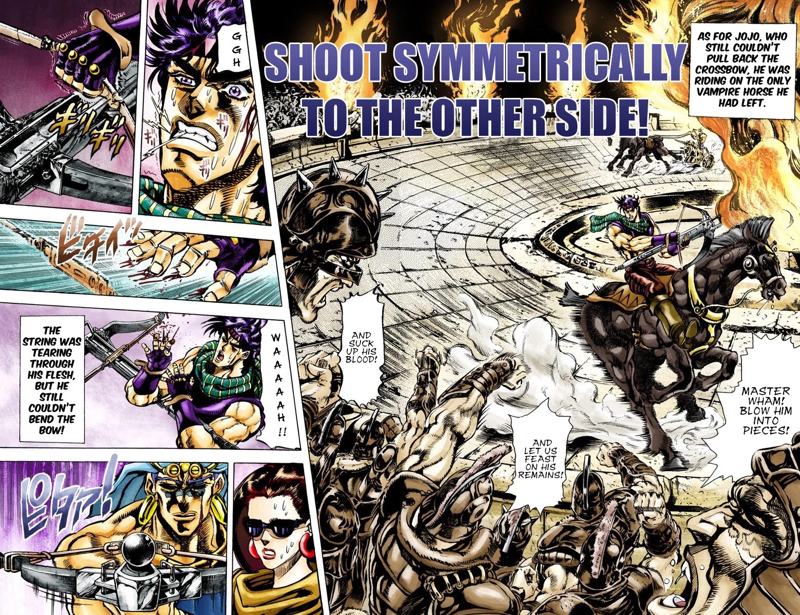 JoJo's Bizarre Adventure Part 2 - Battle Tendency (Official Colored) Chapter 58 page 3 - Chapter 58: Shoot Symmetrically to the Other Side!