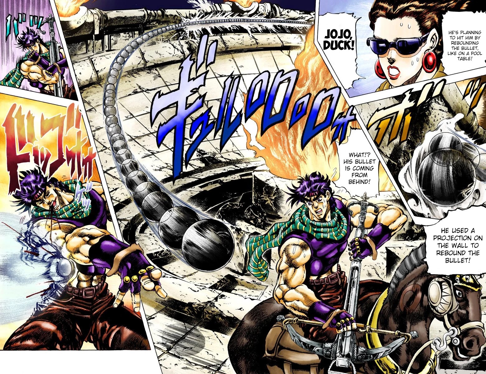 JoJo's Bizarre Adventure Part 2 - Battle Tendency (Official Colored) Chapter 58 page 8 - Chapter 58: Shoot Symmetrically to the Other Side!