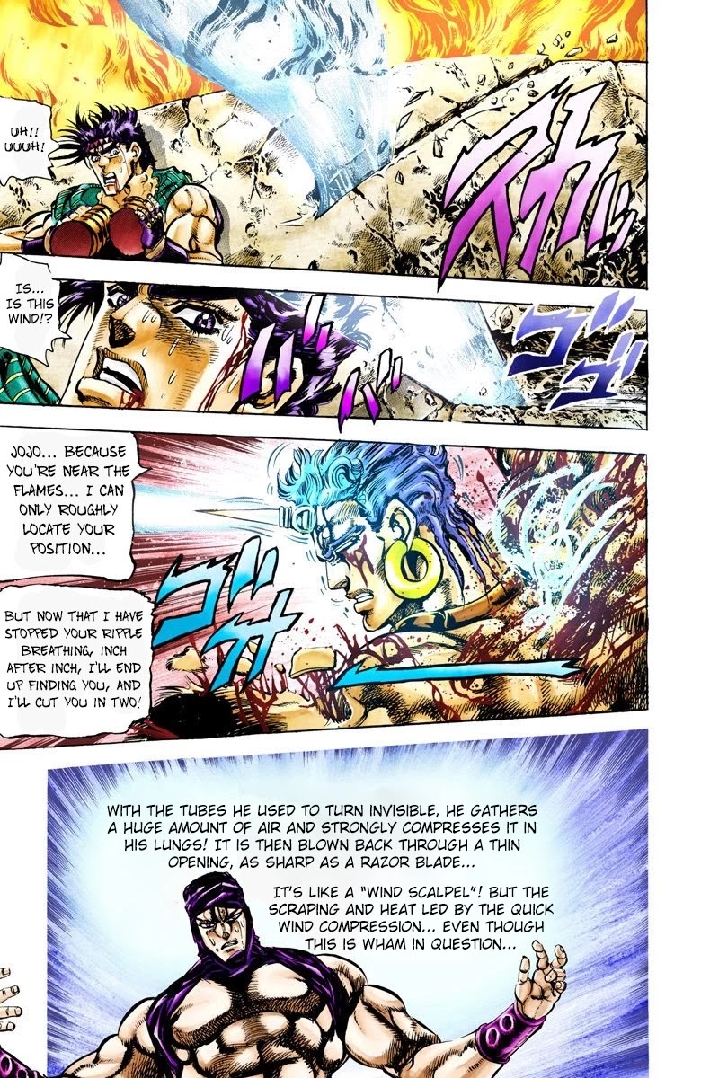 JoJo's Bizarre Adventure Part 2 - Battle Tendency (Official Colored) Chapter 59 page 10 - Chapter 59: The Final Mode of the Wind