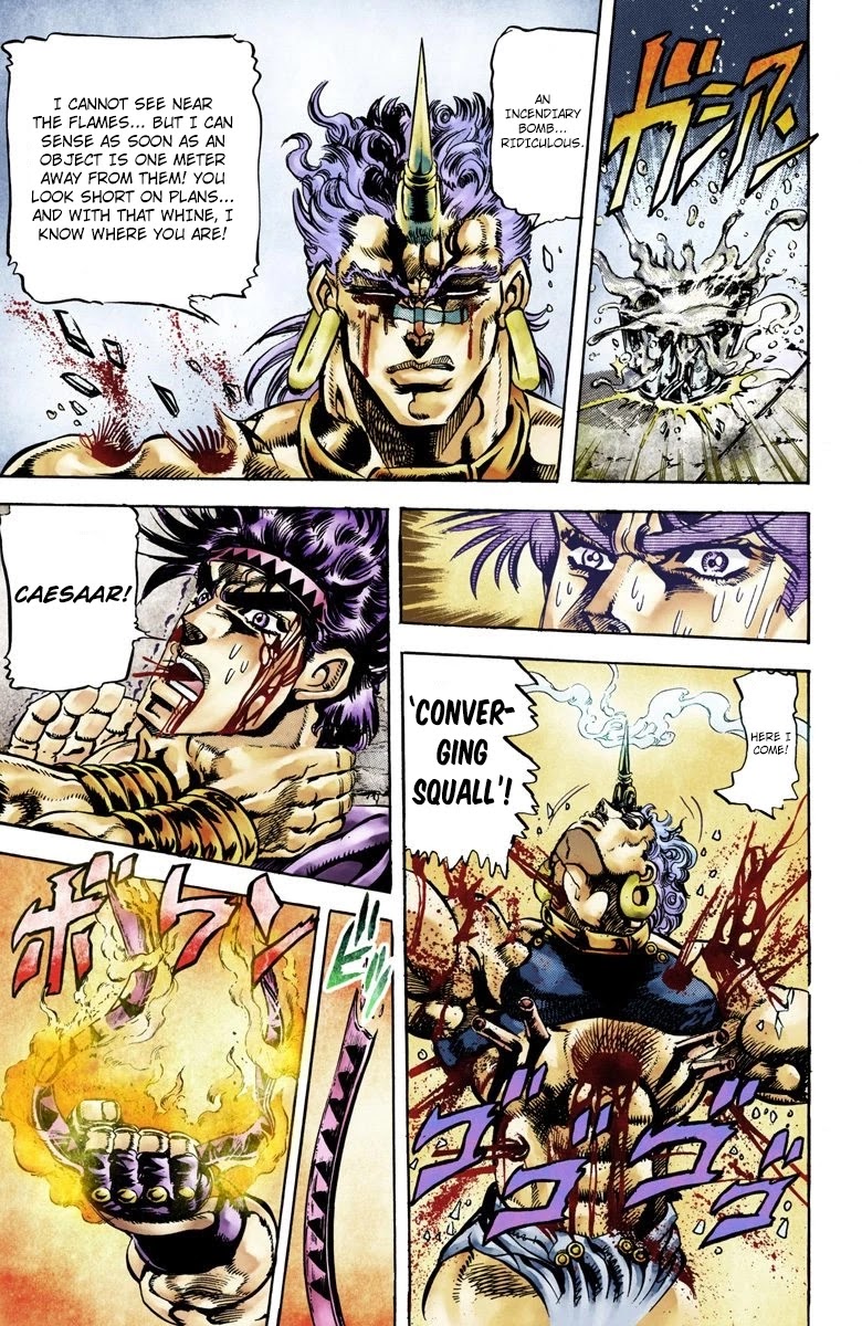 JoJo's Bizarre Adventure Part 2 - Battle Tendency (Official Colored) Chapter 59 page 14 - Chapter 59: The Final Mode of the Wind