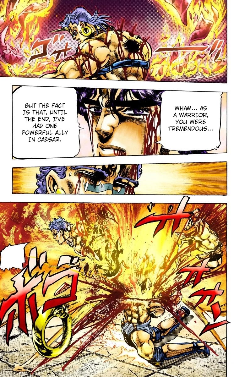 JoJo's Bizarre Adventure Part 2 - Battle Tendency (Official Colored) Chapter 59 page 18 - Chapter 59: The Final Mode of the Wind