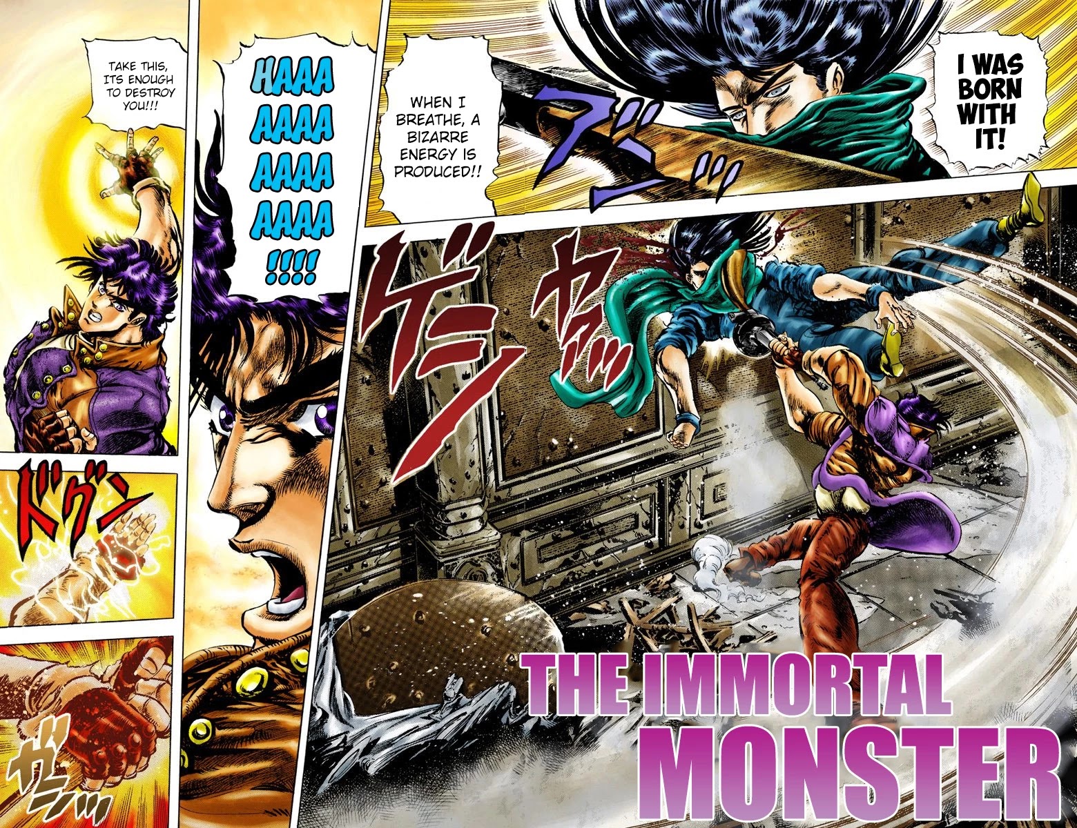 JoJo's Bizarre Adventure Part 2 - Battle Tendency (Official Colored) Chapter 6 page 1 - Chapter 6: The Immortal Monster