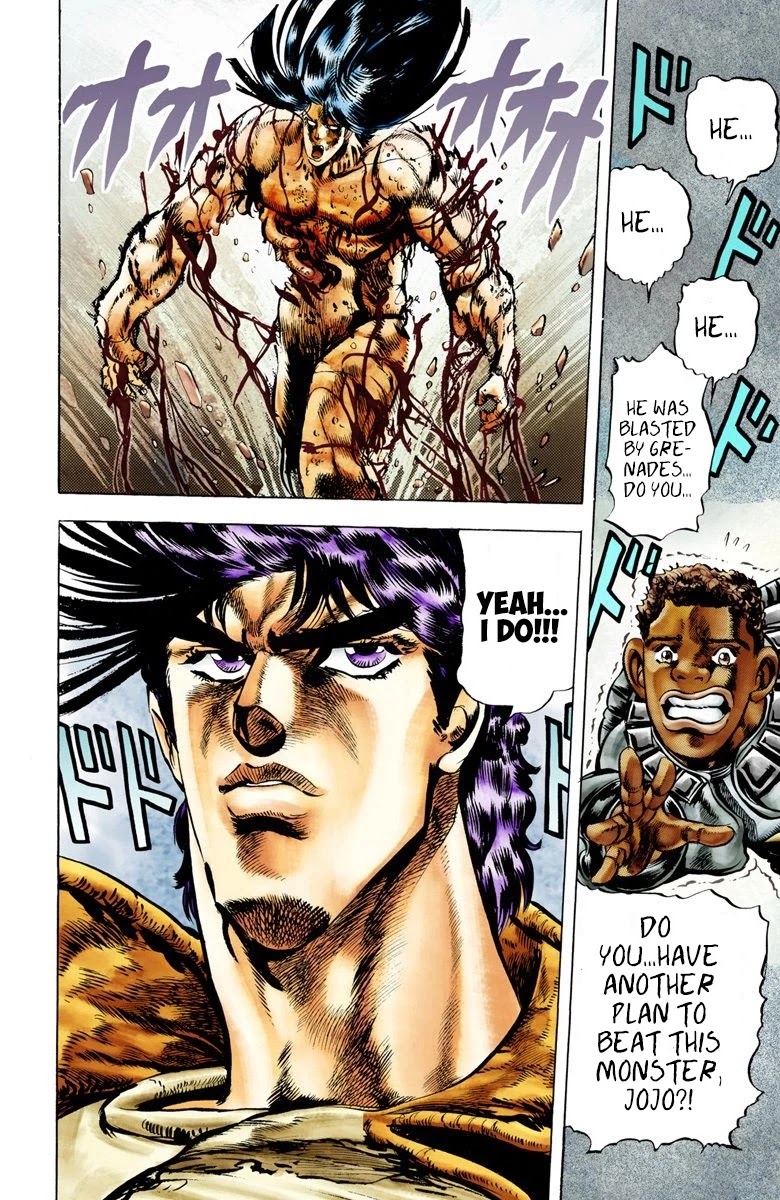 JoJo's Bizarre Adventure Part 2 - Battle Tendency (Official Colored) Chapter 6 page 15 - Chapter 6: The Immortal Monster