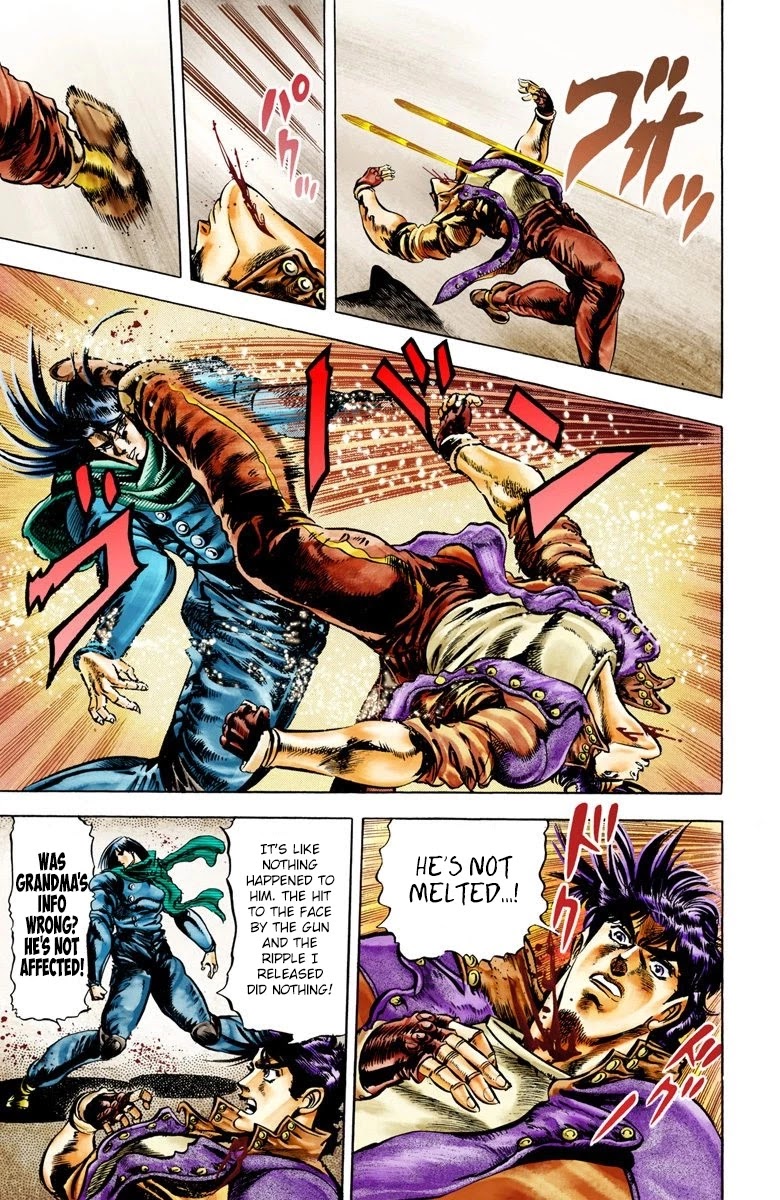 JoJo's Bizarre Adventure Part 2 - Battle Tendency (Official Colored) Chapter 6 page 5 - Chapter 6: The Immortal Monster