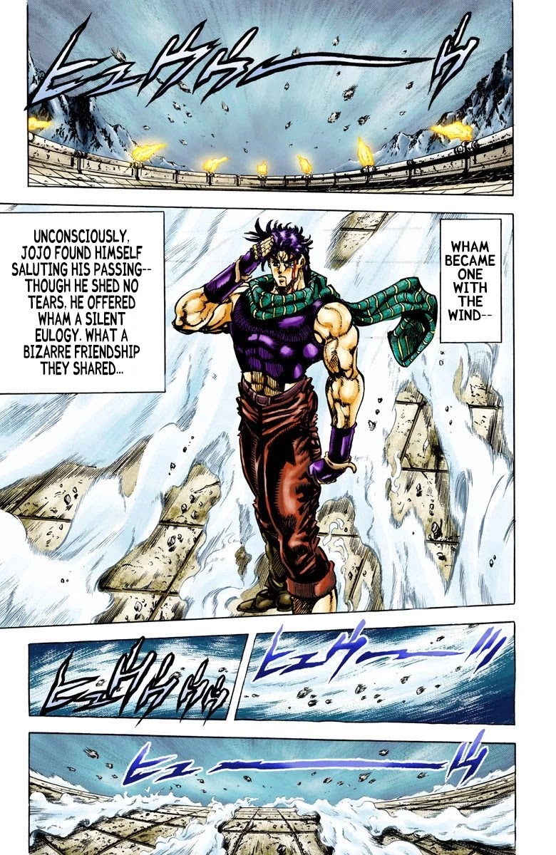 JoJo's Bizarre Adventure Part 2 - Battle Tendency (Official Colored) Chapter 60 page 14 - Chapter 60: The Warrior Returning to the Wind
