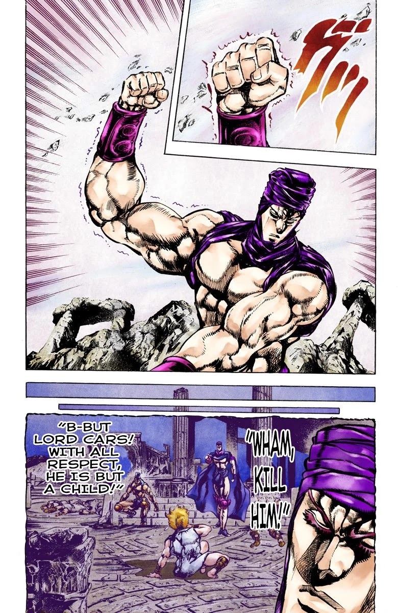 JoJo's Bizarre Adventure Part 2 - Battle Tendency (Official Colored) Chapter 60 page 15 - Chapter 60: The Warrior Returning to the Wind