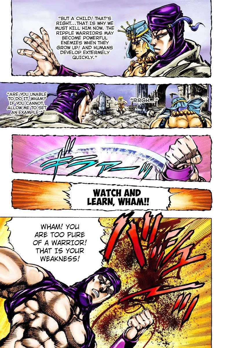 JoJo's Bizarre Adventure Part 2 - Battle Tendency (Official Colored) Chapter 60 page 16 - Chapter 60: The Warrior Returning to the Wind