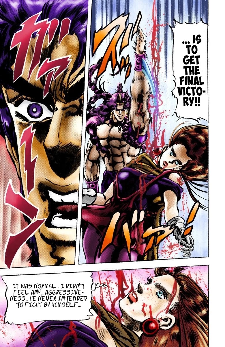 JoJo's Bizarre Adventure Part 2 - Battle Tendency (Official Colored) Chapter 61 page 18 - Chapter 61: Treachery at the Temple of Sacrifice
