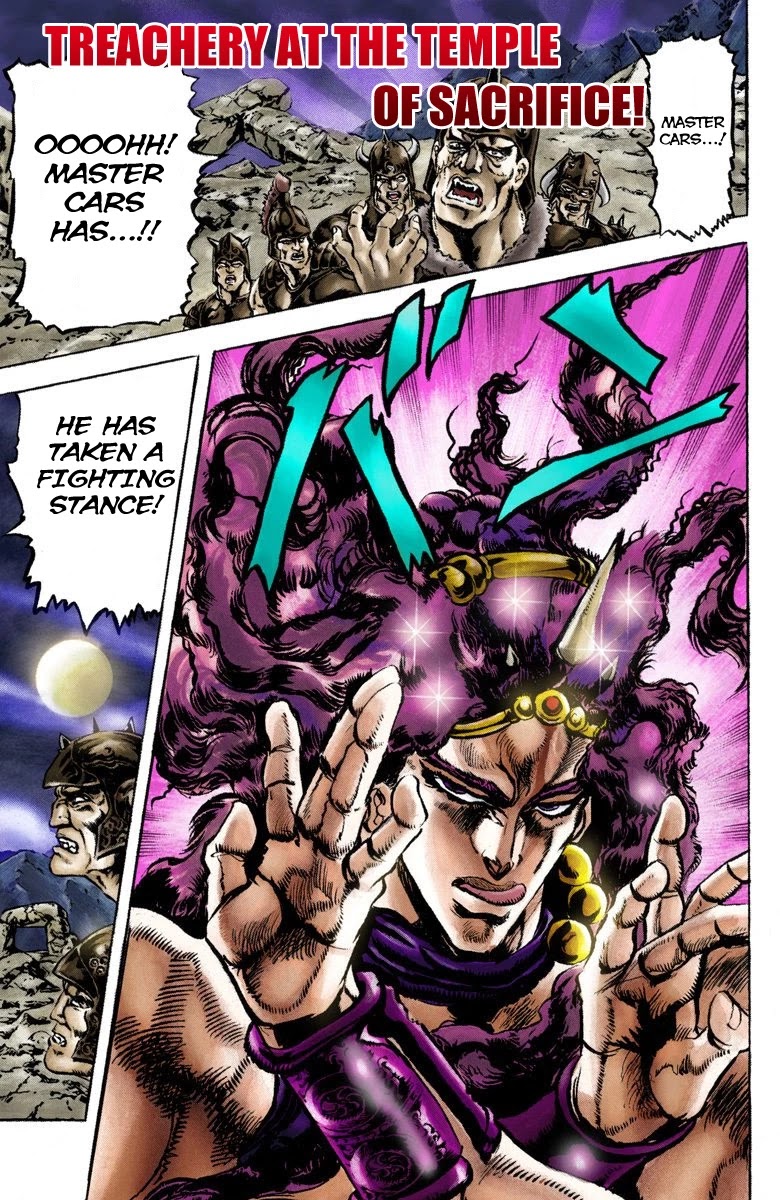 JoJo's Bizarre Adventure Part 2 - Battle Tendency (Official Colored) Chapter 61 page 2 - Chapter 61: Treachery at the Temple of Sacrifice