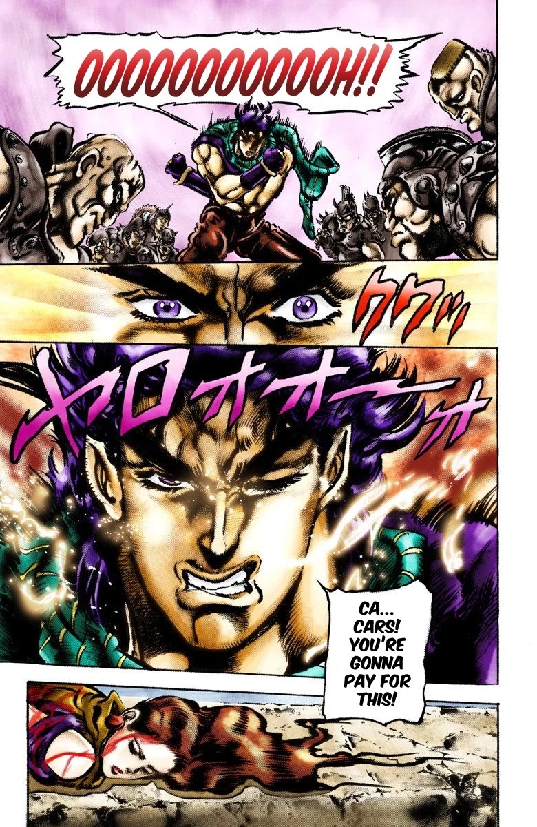 JoJo's Bizarre Adventure Part 2 - Battle Tendency (Official Colored) Chapter 61 page 20 - Chapter 61: Treachery at the Temple of Sacrifice