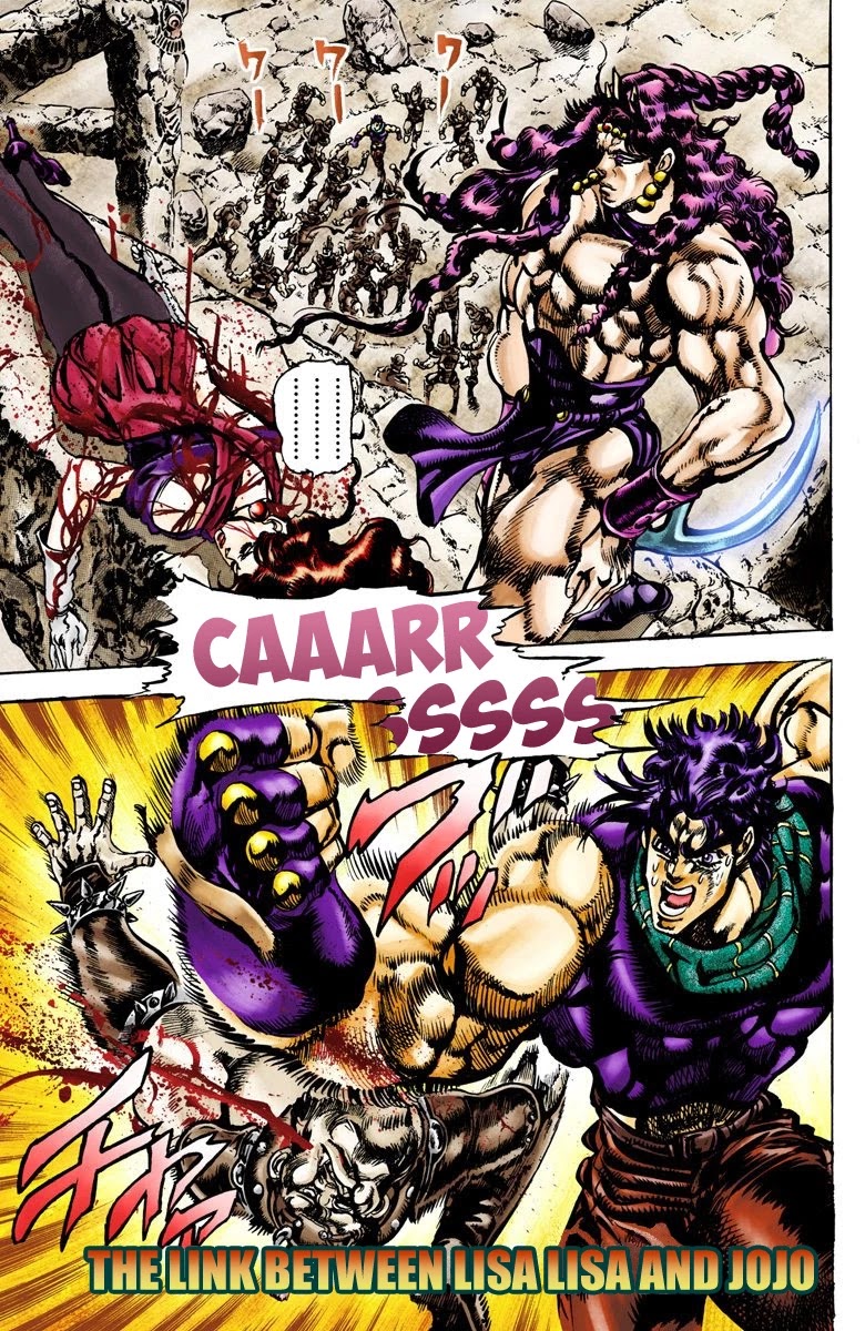 JoJo's Bizarre Adventure Part 2 - Battle Tendency (Official Colored) Chapter 62 page 1 - Chapter 62: The Link Between Lisa Lisa and JoJo