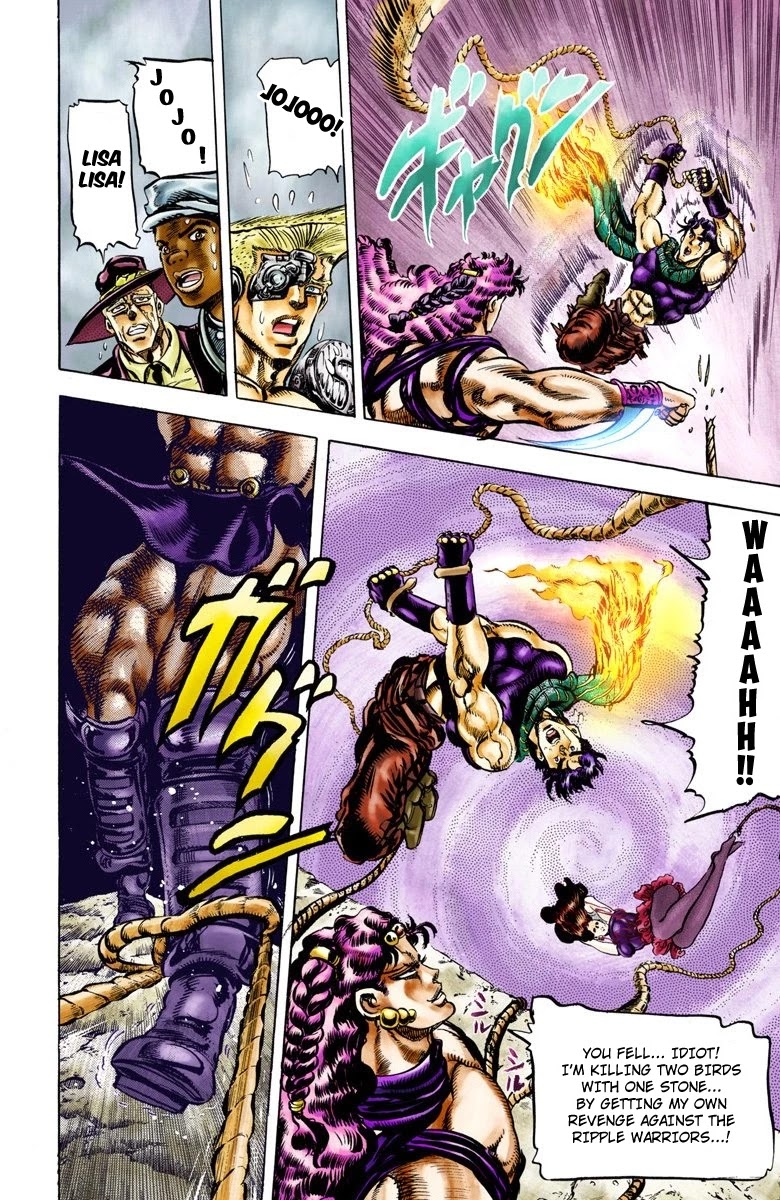 JoJo's Bizarre Adventure Part 2 - Battle Tendency (Official Colored) Chapter 63 page 13 - Chapter 63: JoJo's Ultimate Ripple!