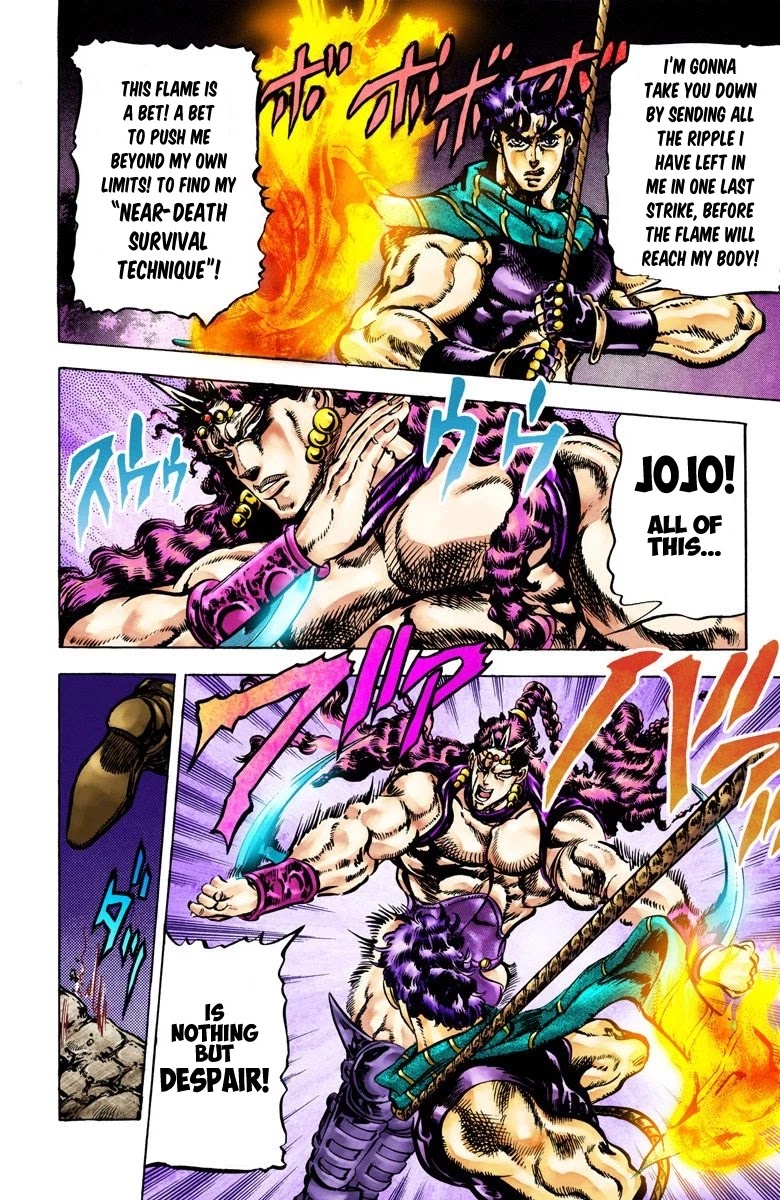 JoJo's Bizarre Adventure Part 2 - Battle Tendency (Official Colored) Chapter 63 page 7 - Chapter 63: JoJo's Ultimate Ripple!