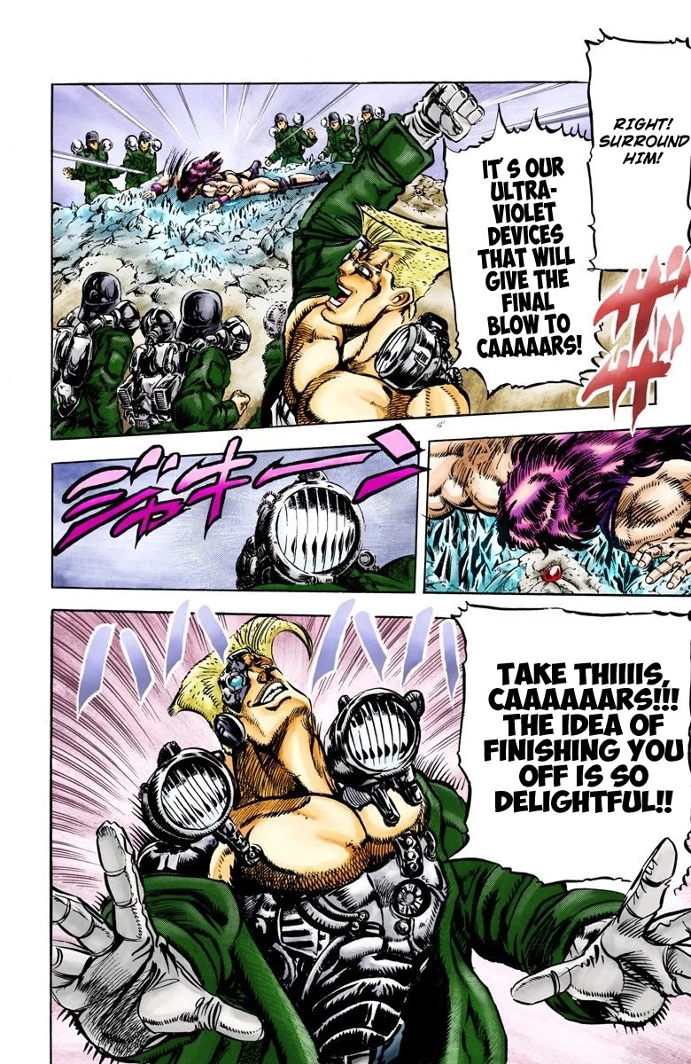 JoJo's Bizarre Adventure Part 2 - Battle Tendency (Official Colored) Chapter 64 page 14 - Chapter 64: The Tragedy of George Joestar