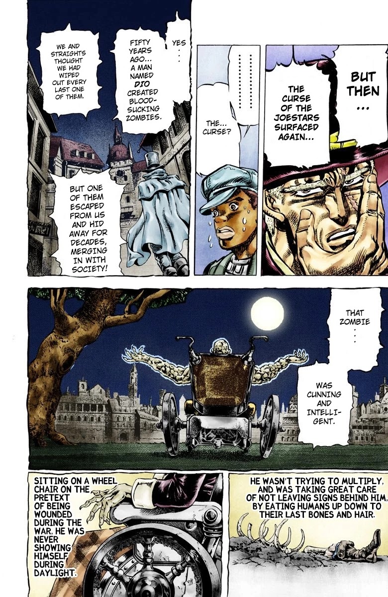 JoJo's Bizarre Adventure Part 2 - Battle Tendency (Official Colored) Chapter 64 page 8 - Chapter 64: The Tragedy of George Joestar