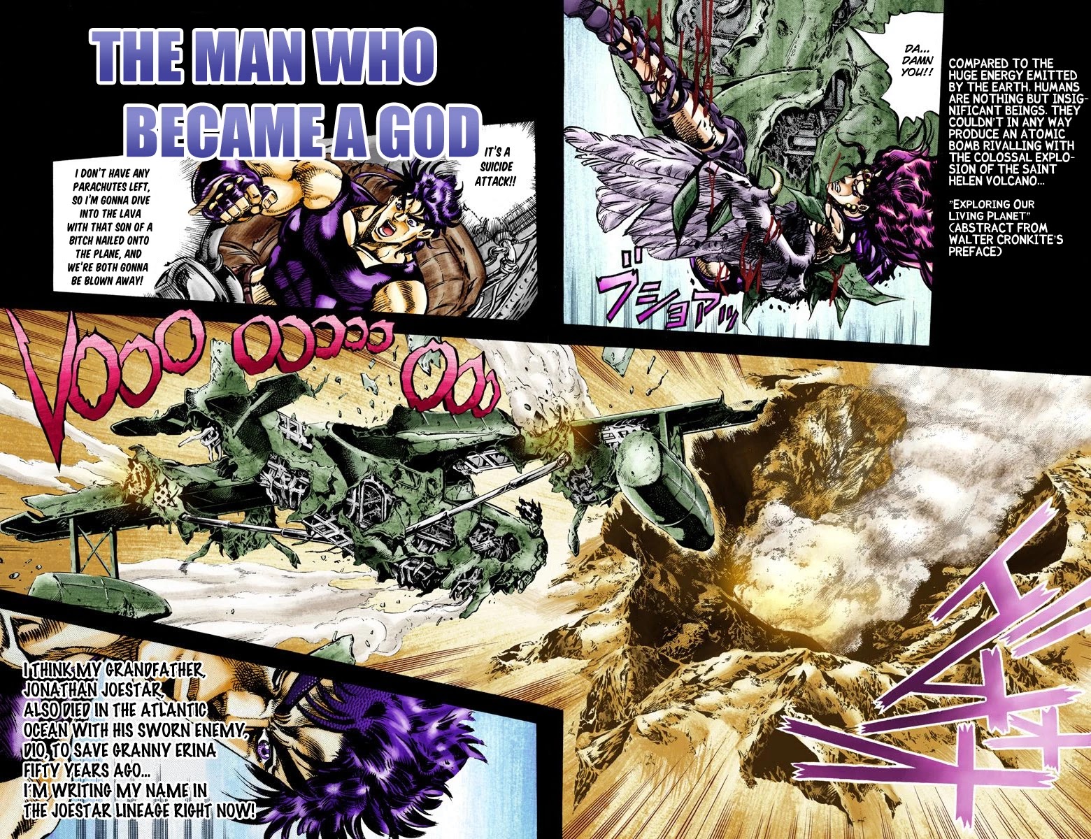 JoJo's Bizarre Adventure Part 2 - Battle Tendency (Official Colored) Chapter 67 page 1 - Chapter 67: The Man Who Became a God
