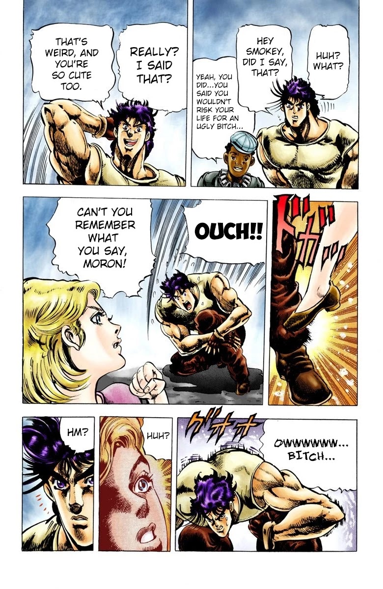 JoJo's Bizarre Adventure Part 2 - Battle Tendency (Official Colored) Chapter 8 page 17 - Chapter 8: Nazis and "The Man in the Column"
