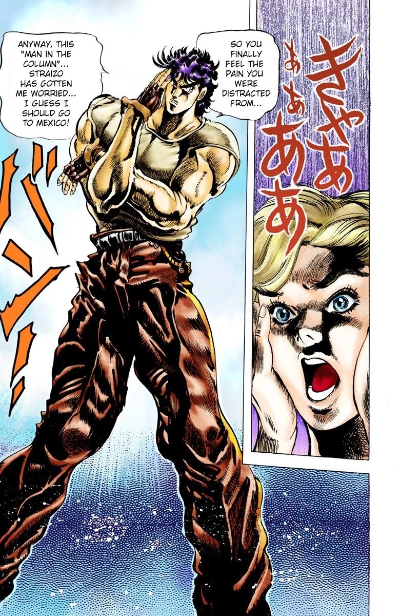 JoJo's Bizarre Adventure Part 2 - Battle Tendency (Official Colored) Chapter 8 page 18 - Chapter 8: Nazis and "The Man in the Column"