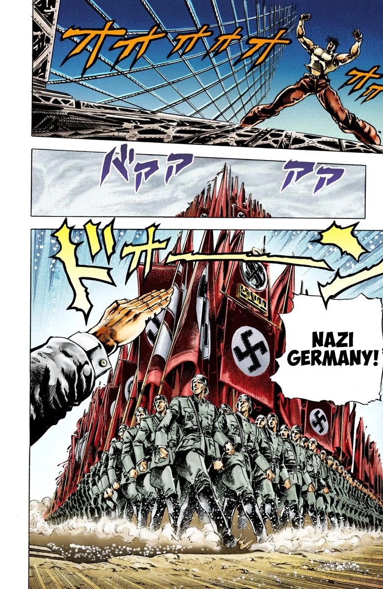 JoJo's Bizarre Adventure Part 2 - Battle Tendency (Official Colored) Chapter 8 page 7 - Chapter 8: Nazis and "The Man in the Column"