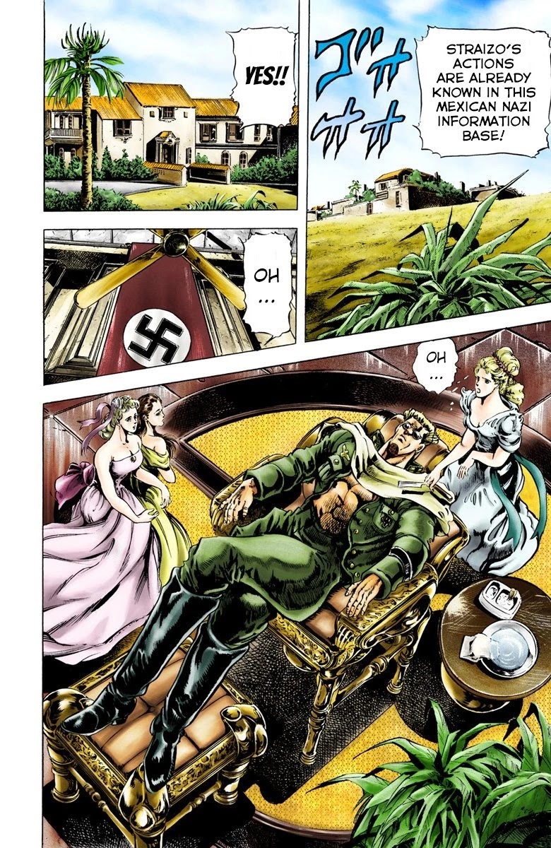 JoJo's Bizarre Adventure Part 2 - Battle Tendency (Official Colored) Chapter 8 page 9 - Chapter 8: Nazis and "The Man in the Column"