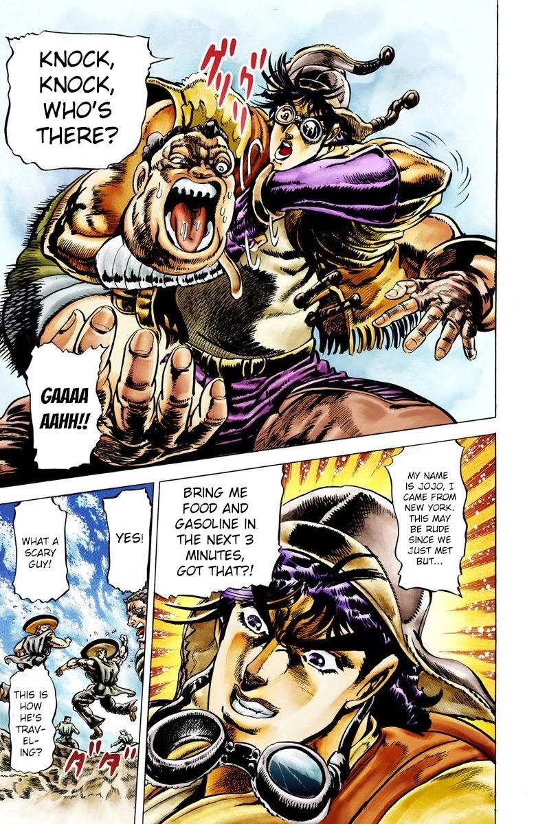 JoJo's Bizarre Adventure Part 2 - Battle Tendency (Official Colored) Chapter 9 page 16 - Chapter 9: "Man in the Column" Resurrection Project