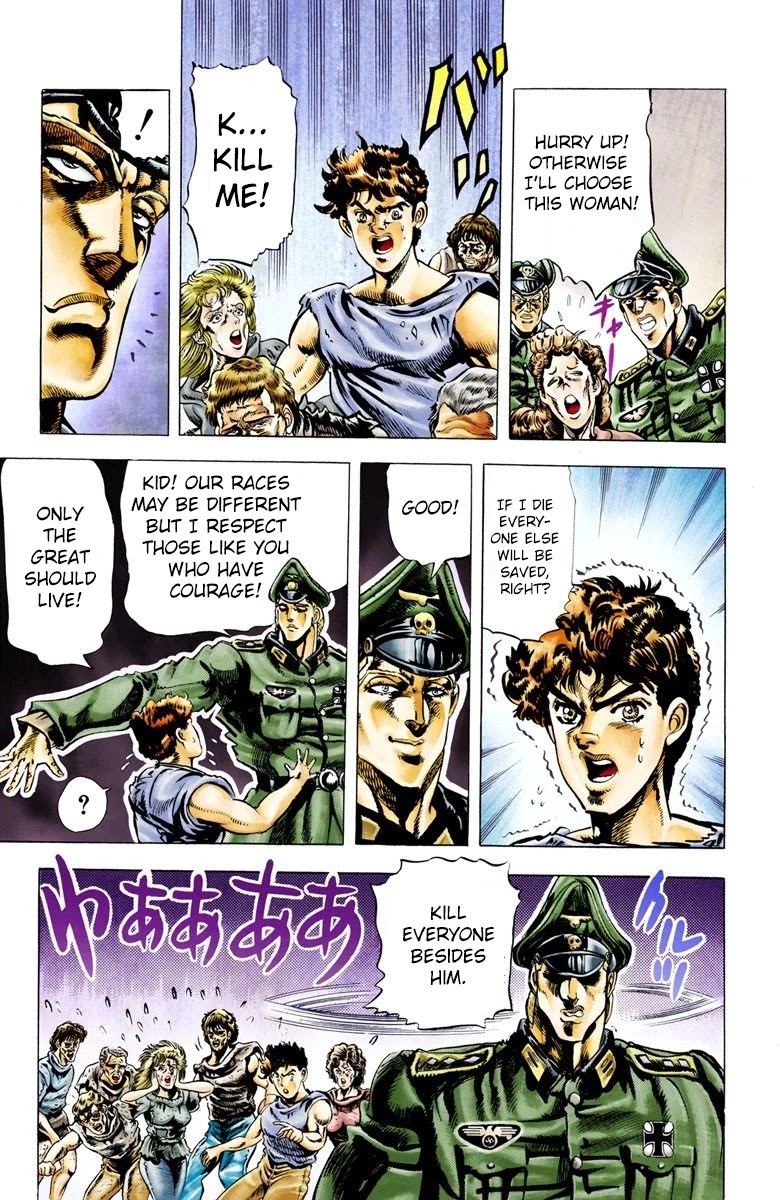 JoJo's Bizarre Adventure Part 2 - Battle Tendency (Official Colored) Chapter 9 page 9 - Chapter 9: "Man in the Column" Resurrection Project