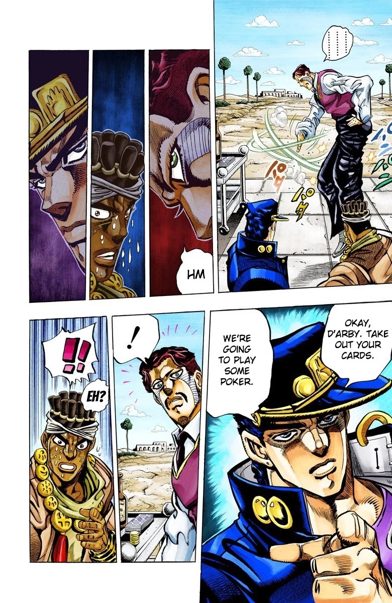 JoJo's Bizarre Adventure Part 3 - Stardust Crusaders (Official Colored) Chapter 100 page 17 - Chapter 100: D'arby the Gambler Part 3