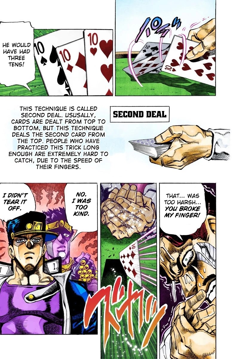 JoJo's Bizarre Adventure Part 3 - Stardust Crusaders (Official Colored) Chapter 101 page 12 - Chapter 101: D'arby the Gamber Part 4