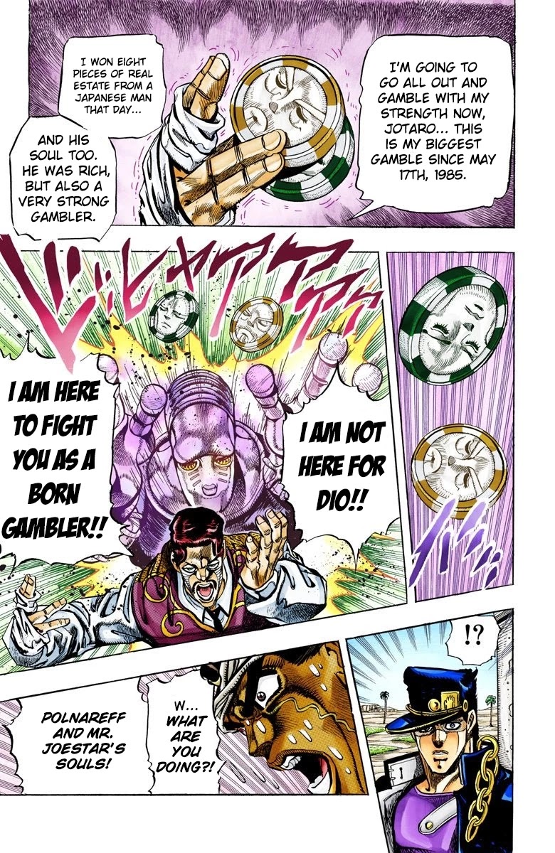 JoJo's Bizarre Adventure Part 3 - Stardust Crusaders (Official Colored) Chapter 101 page 14 - Chapter 101: D'arby the Gamber Part 4