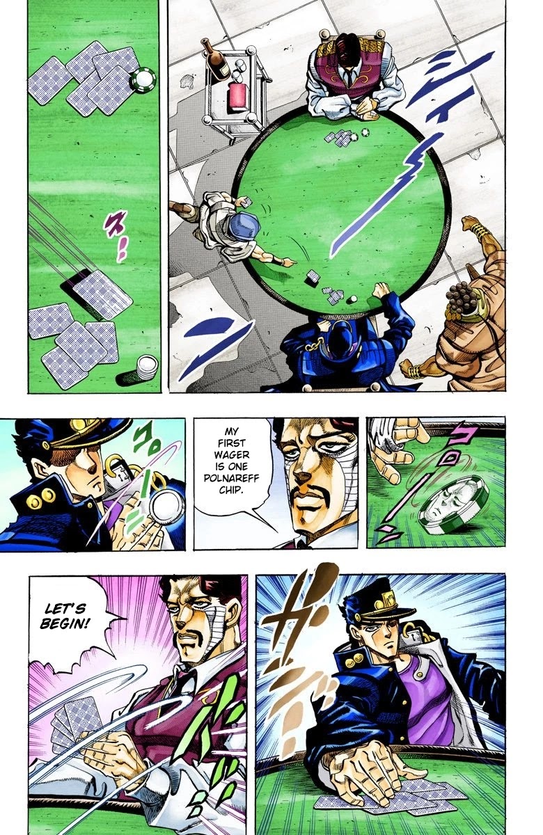 JoJo's Bizarre Adventure Part 3 - Stardust Crusaders (Official Colored) Chapter 101 page 18 - Chapter 101: D'arby the Gamber Part 4