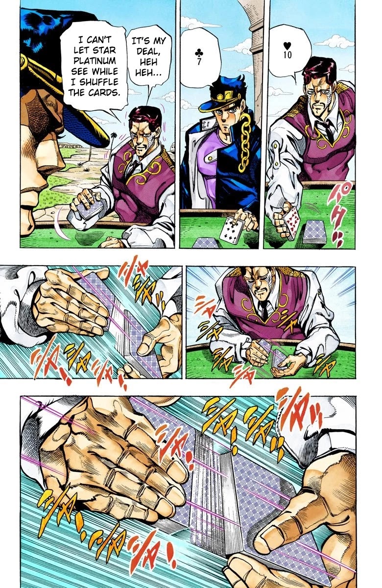 JoJo's Bizarre Adventure Part 3 - Stardust Crusaders (Official Colored) Chapter 101 page 5 - Chapter 101: D'arby the Gamber Part 4