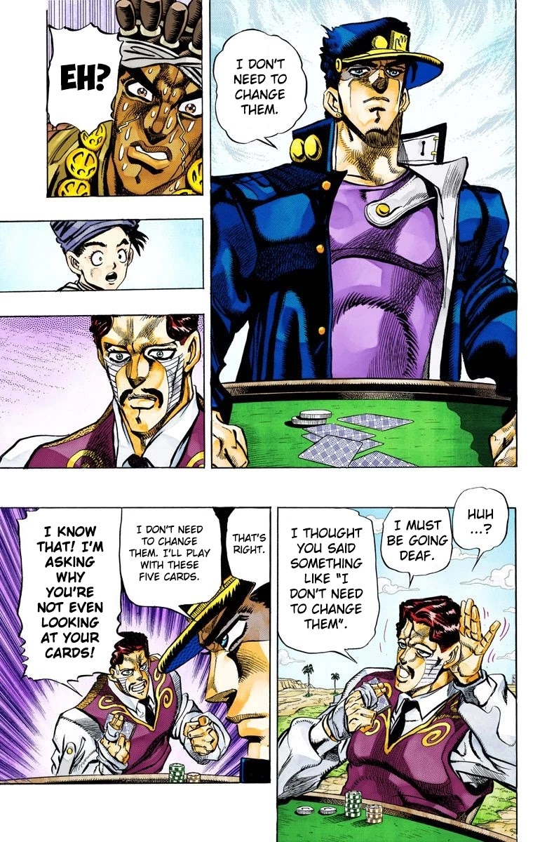 JoJo's Bizarre Adventure Part 3 - Stardust Crusaders (Official Colored) Chapter 102 page 10 - Chapter 102: D'arby the Gambler Part 5