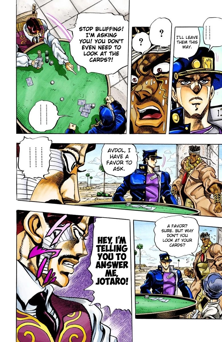 JoJo's Bizarre Adventure Part 3 - Stardust Crusaders (Official Colored) Chapter 102 page 11 - Chapter 102: D'arby the Gambler Part 5