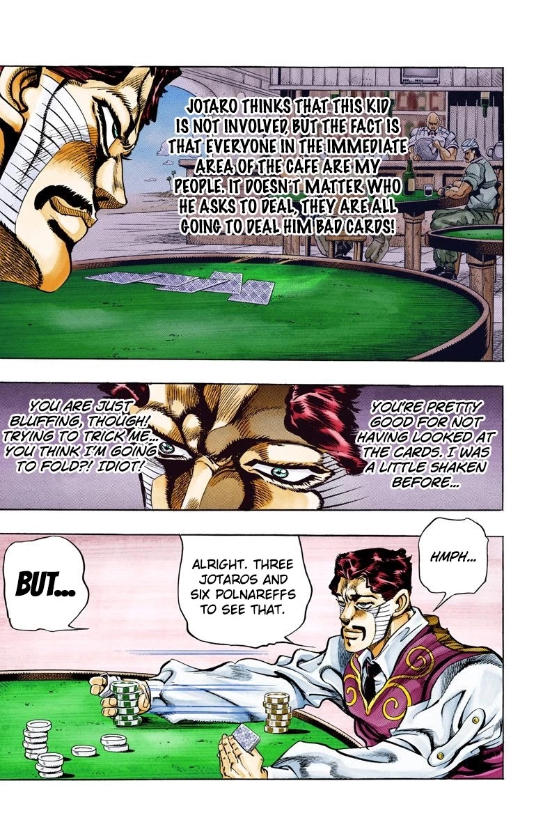JoJo's Bizarre Adventure Part 3 - Stardust Crusaders (Official Colored) Chapter 102 page 16 - Chapter 102: D'arby the Gambler Part 5