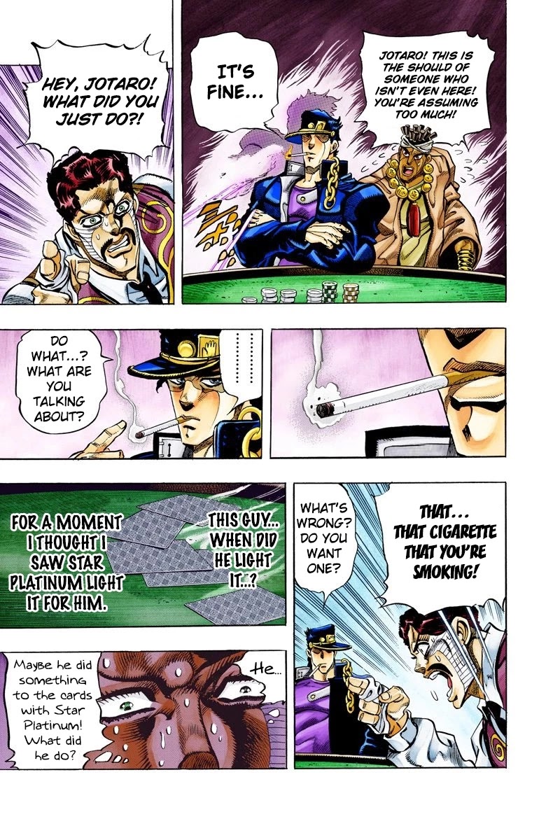 JoJo's Bizarre Adventure Part 3 - Stardust Crusaders (Official Colored) Chapter 102 page 20 - Chapter 102: D'arby the Gambler Part 5