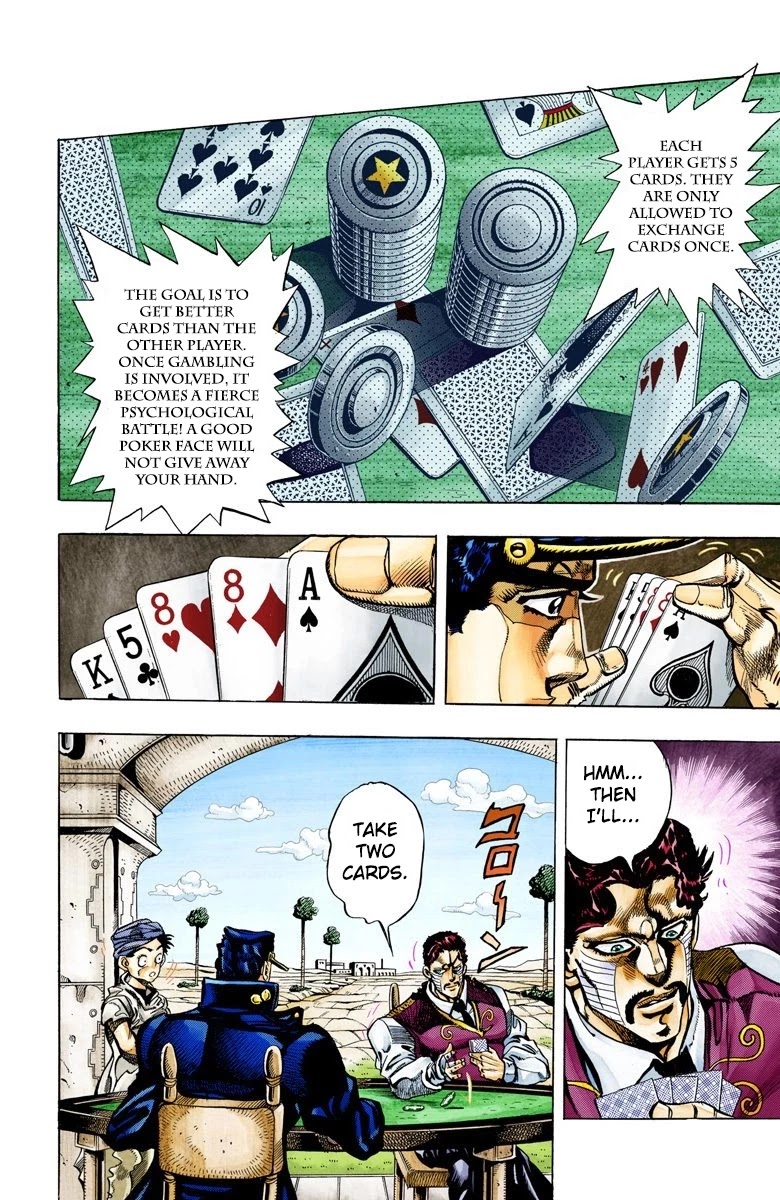 JoJo's Bizarre Adventure Part 3 - Stardust Crusaders (Official Colored) Chapter 102 page 3 - Chapter 102: D'arby the Gambler Part 5