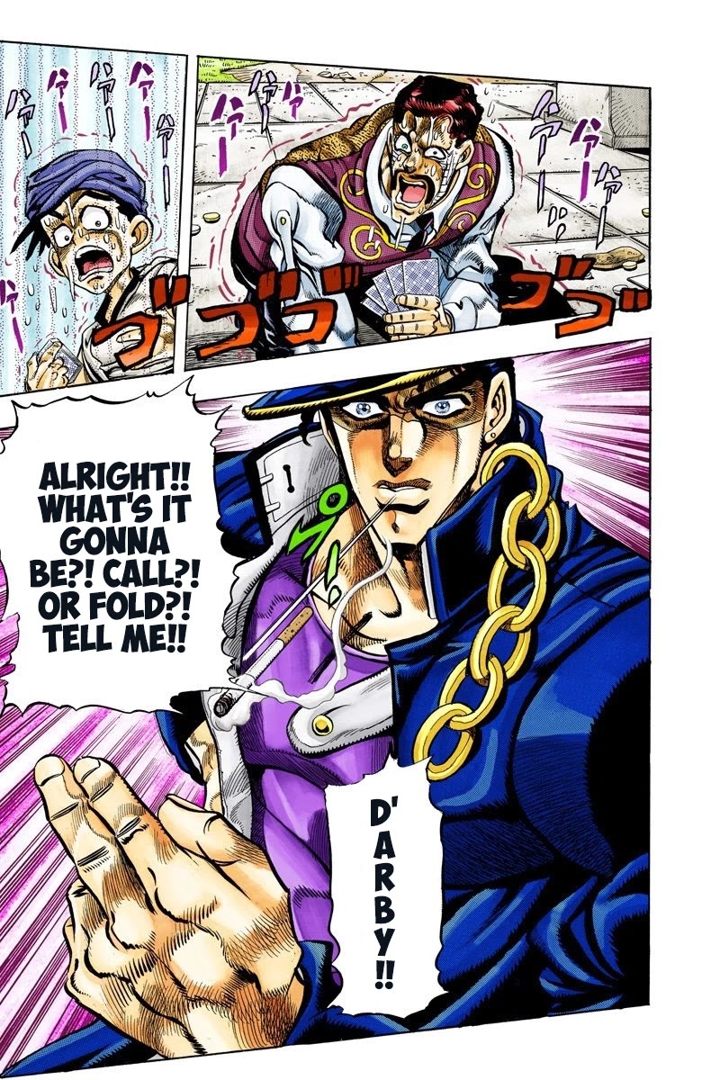 JoJo's Bizarre Adventure Part 3 - Stardust Crusaders (Official Colored) Chapter 103 page 11 - Chapter 103: D'arby the Gambler Part 6
